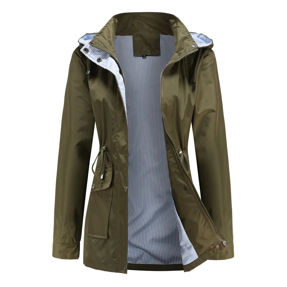 Charnice | Women’s Hooded Water-Resistant Trench Coat
