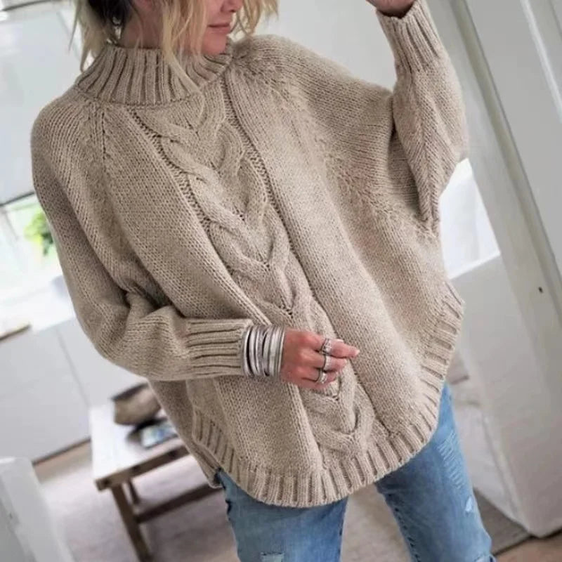 Bravelle | Women’s Chunky Cable Knit Wool Blend Pullover Sweater