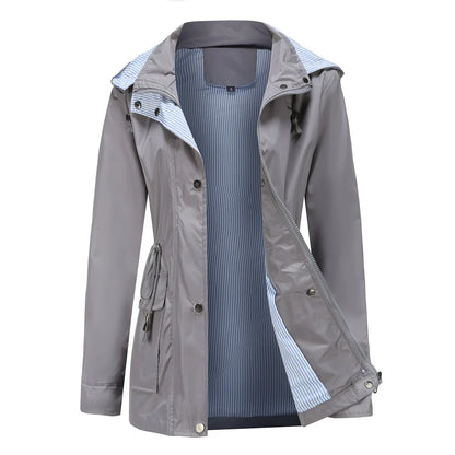 Charnice | Women’s Hooded Water-Resistant Trench Coat