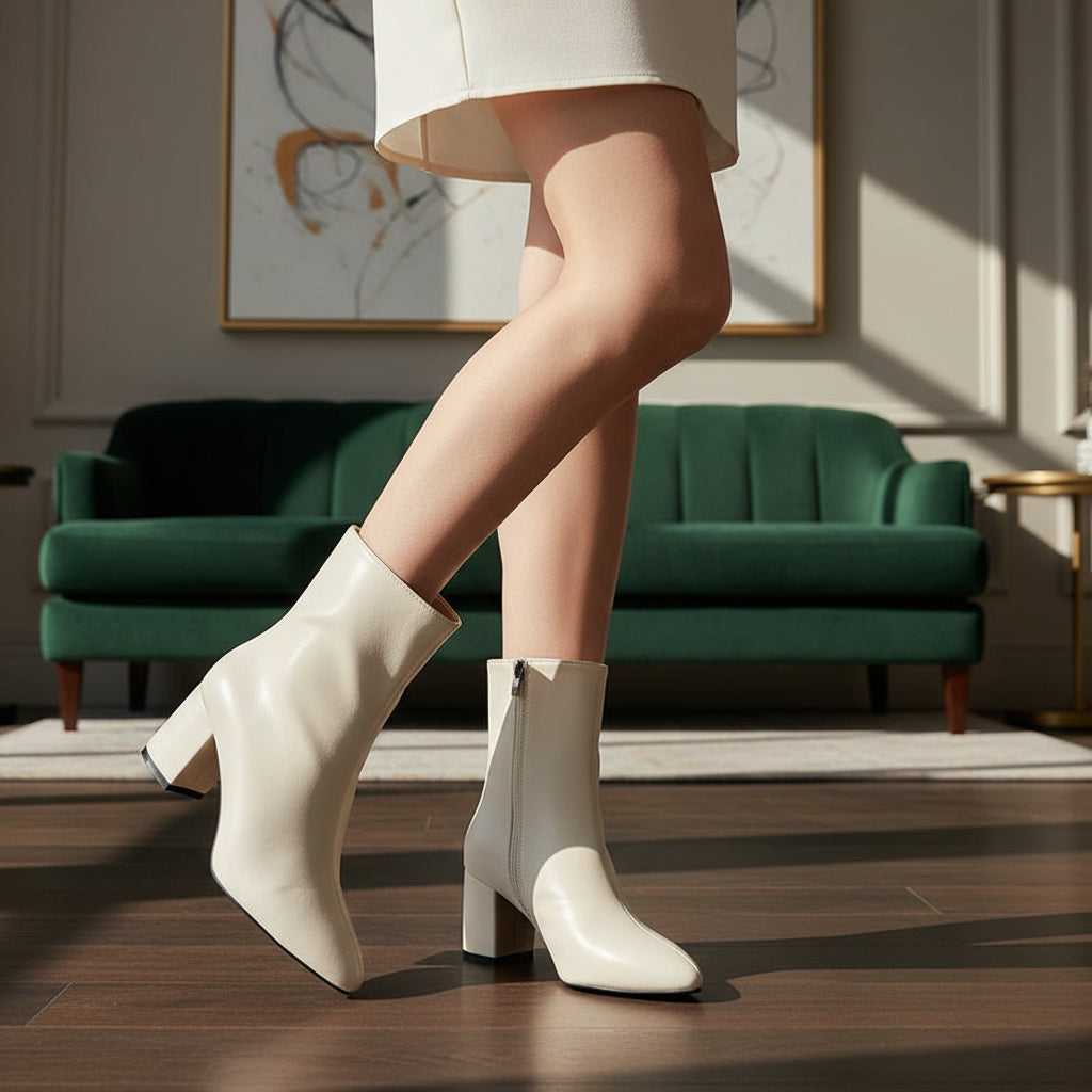 Women’s Boots | Block Heel, Side Zipper Design - 6
