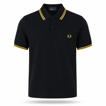 Fred Perry Men's Contrast-Tipped Cotton Polo Shirt – Slim Fit Smart-Casual Polo
