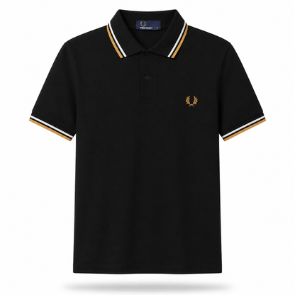 Fred Perry Men's Contrast-Tipped Cotton Polo Shirt – Slim Fit Smart-Casual Polo
