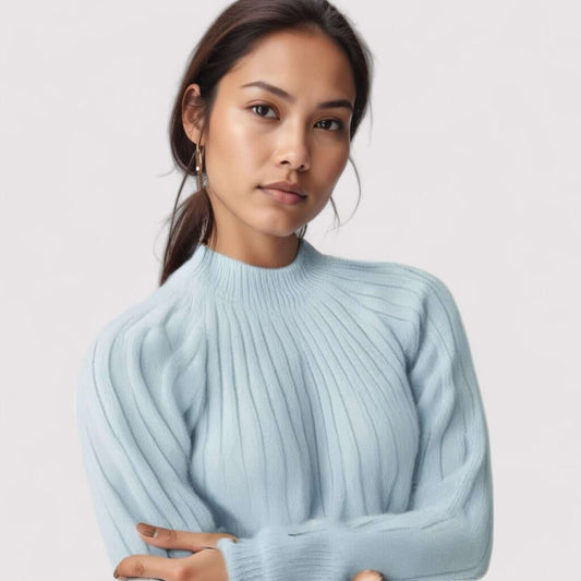 Ferro | Women’s Soft Blend High Neck Elegant Knit Sweater