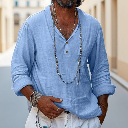 Landon | Men’s Cotton-Linen Long Sleeve Shirt