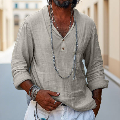 Landon | Men’s Cotton-Linen Long Sleeve Shirt