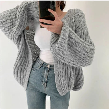 Relanie | Women’s Chunky Lantern Sleeve Cardigan