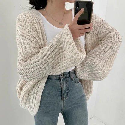 Relanie | Women’s Chunky Lantern Sleeve Cardigan