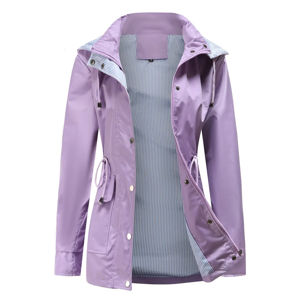 Charnice | Women’s Hooded Water-Resistant Trench Coat