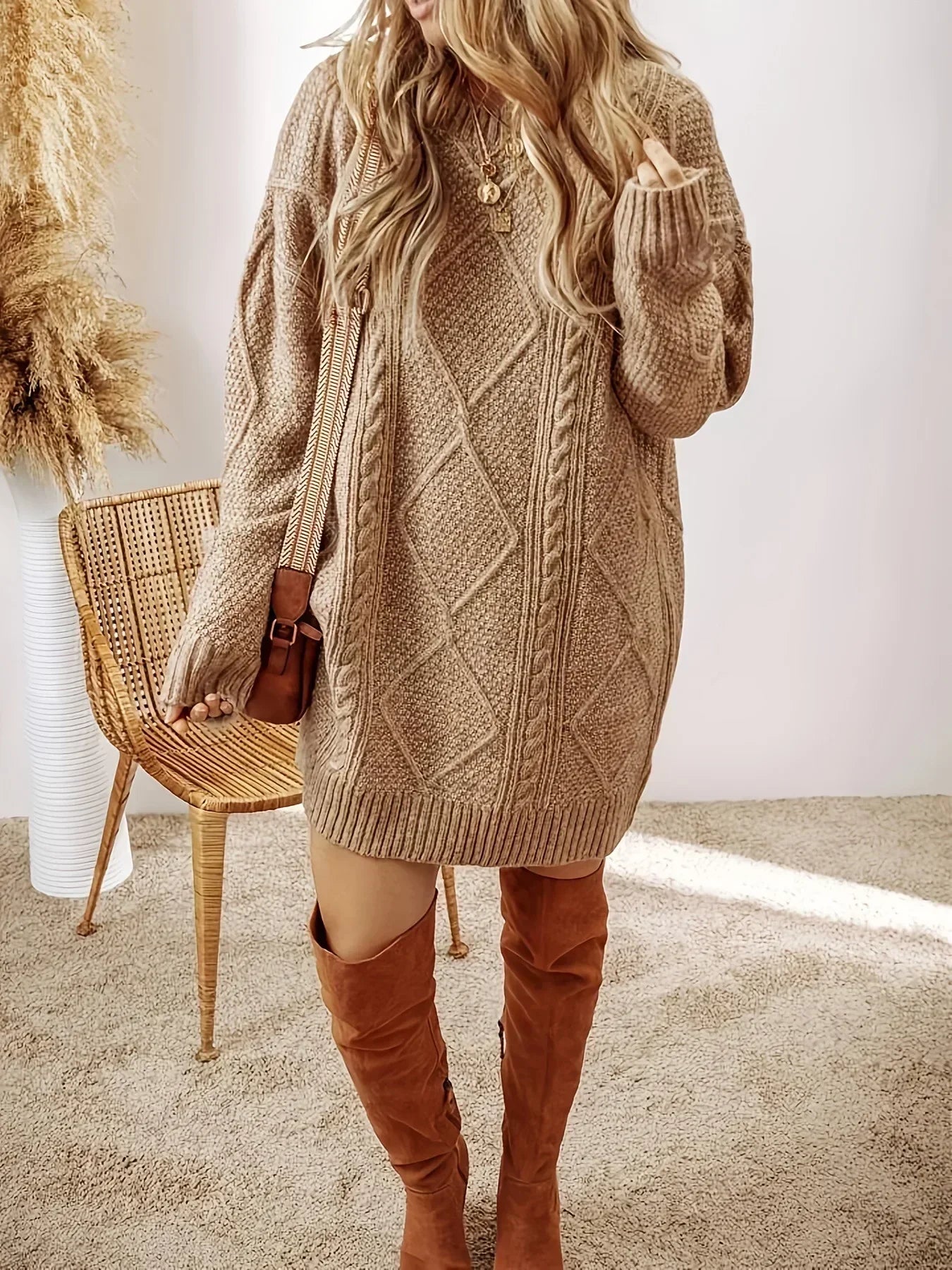 Valdina | Women’s Cable Knit Sweater Dress