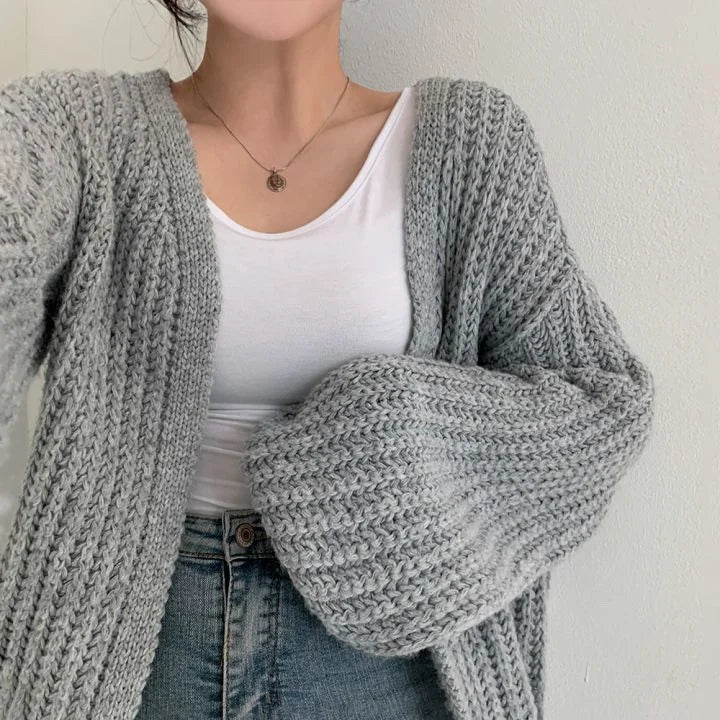 Relanie | Women’s Chunky Lantern Sleeve Cardigan