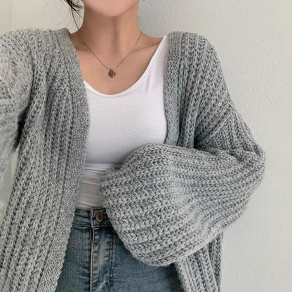 Relanie | Women’s Chunky Lantern Sleeve Cardigan