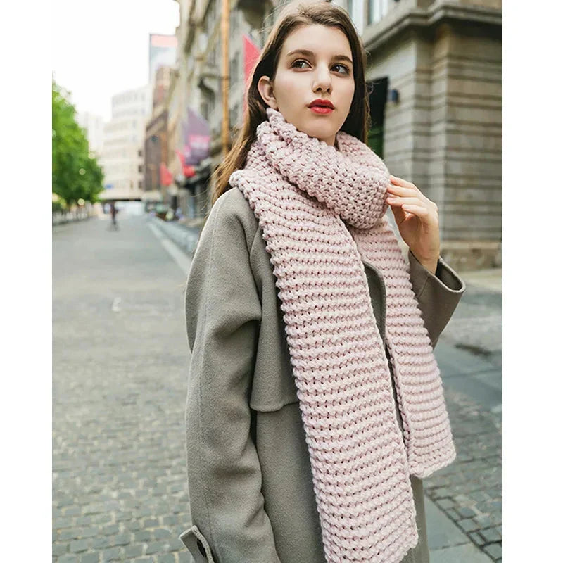 Merinda | Women’s Chunky Knit Wool Blend Scarf