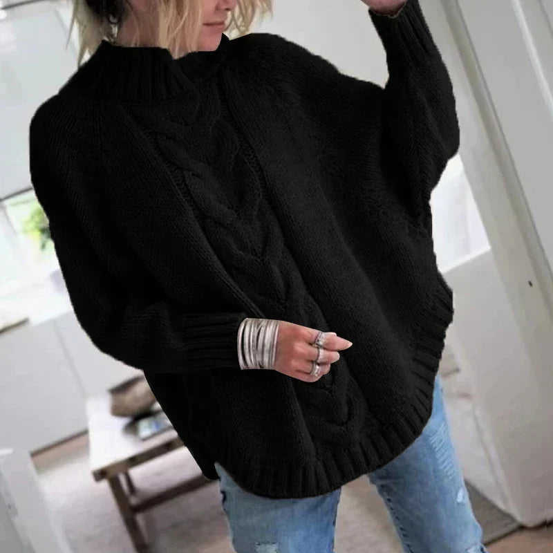 Bravelle | Women’s Chunky Cable Knit Wool Blend Pullover Sweater