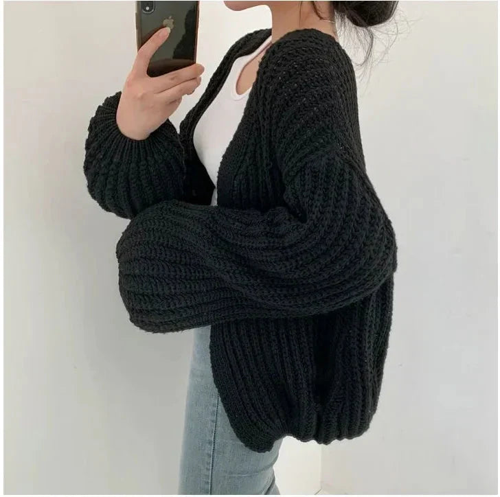 Relanie | Women’s Chunky Lantern Sleeve Cardigan