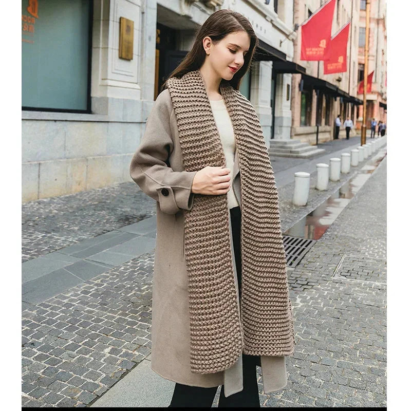Merinda | Women’s Chunky Knit Wool Blend Scarf