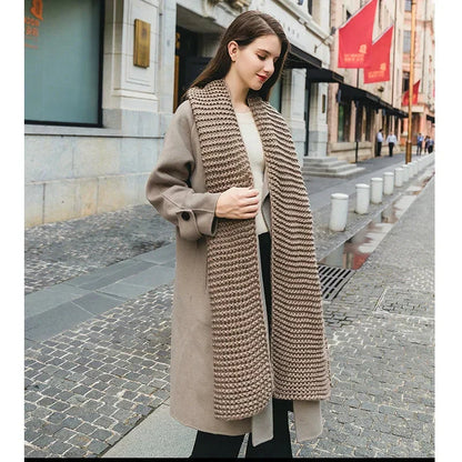 Merinda | Women’s Chunky Knit Wool Blend Scarf