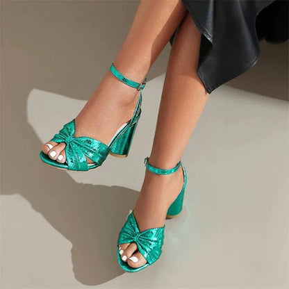 Perina | Women’s Metallic Block Heel Sandals