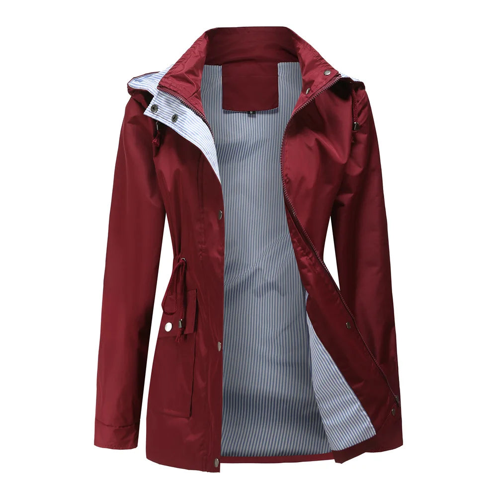 Charnice | Women’s Hooded Water-Resistant Trench Coat