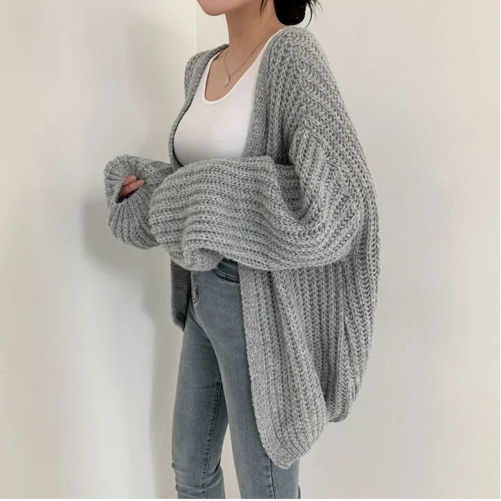Relanie | Women’s Chunky Lantern Sleeve Cardigan
